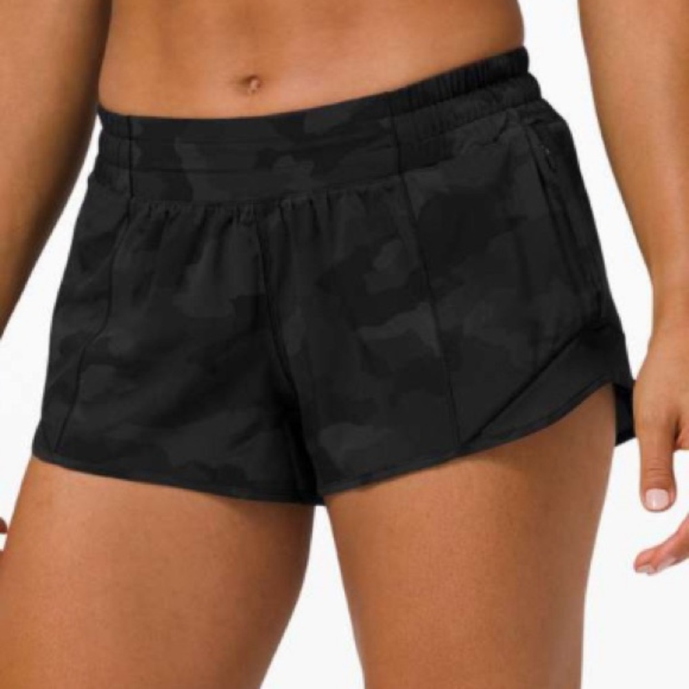 Lululemon Black Camo Hotty Hot shorts